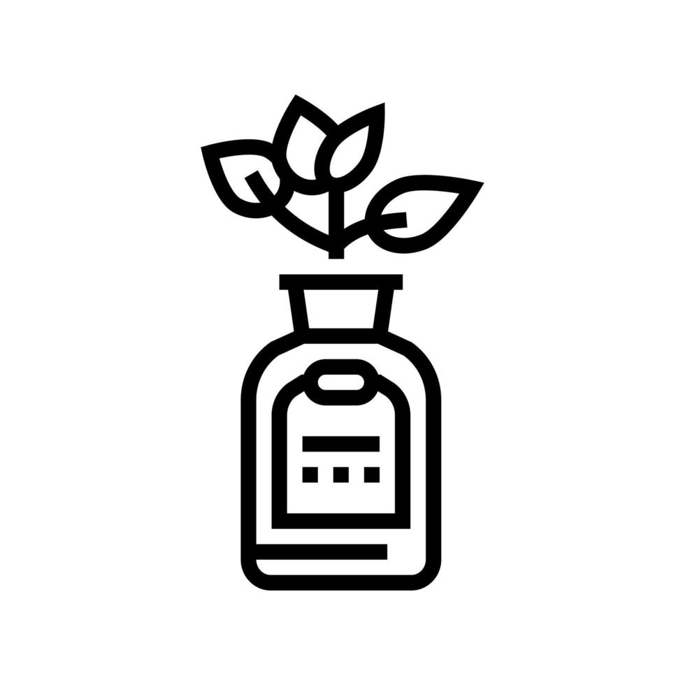 natuurlijke plant fytotherapie geneesmiddelen fles lijn pictogram vectorillustratie vector