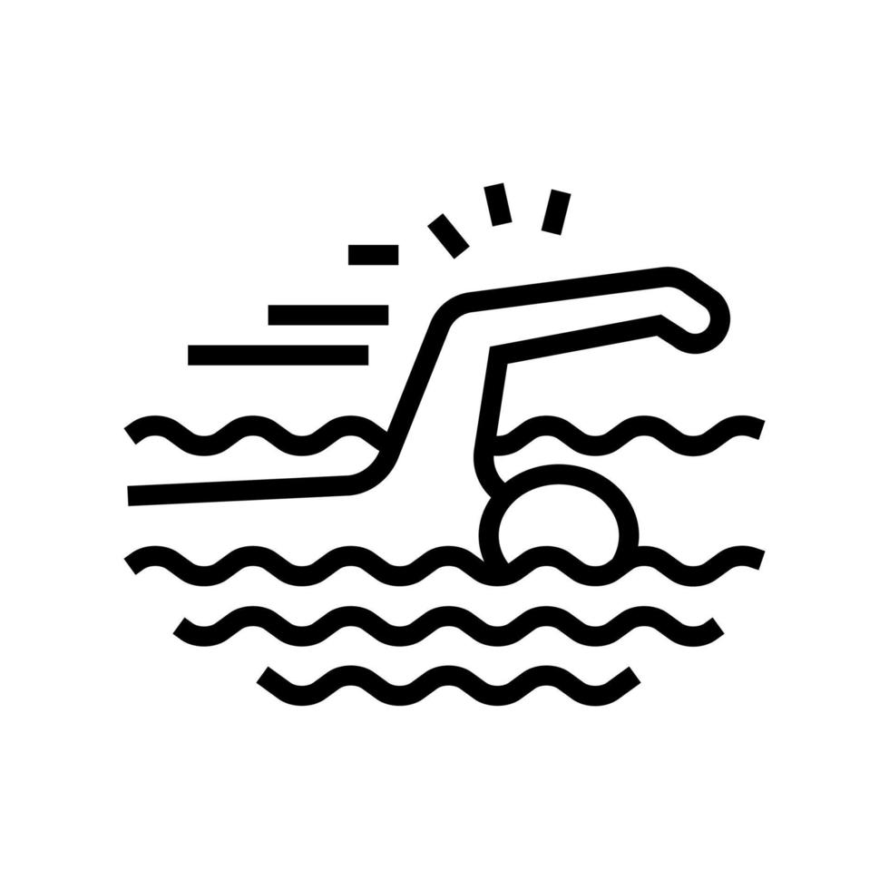 zwemmen sport lijn pictogram vectorillustratie vector