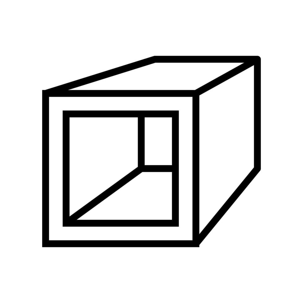 vierkante buis metalen profiel lijn pictogram vectorillustratie vector