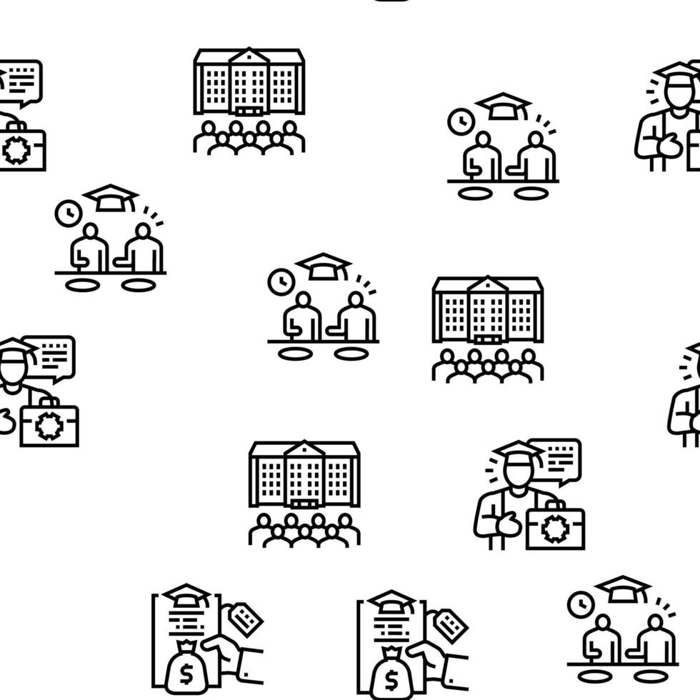 hoger onderwijs en afstuderen vector naadloos patroon