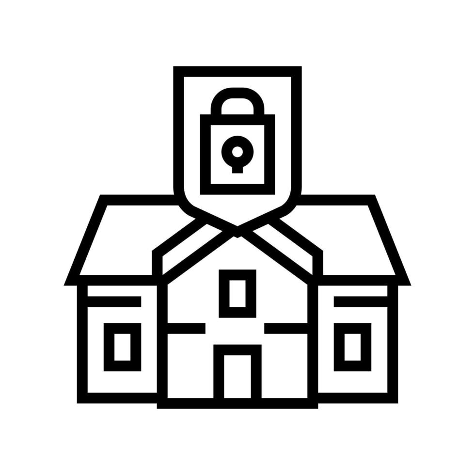 huis beschermen lijn pictogram vectorillustratie plat vector