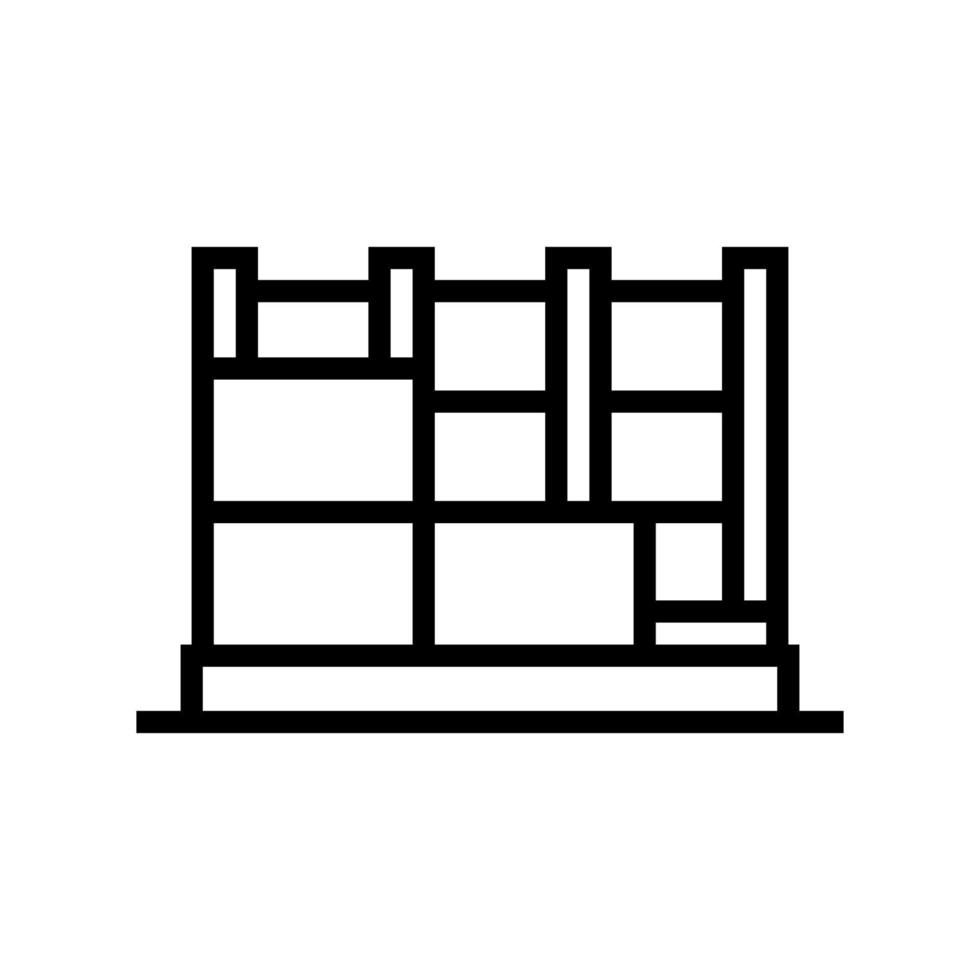 omhulsel met osb platen lijn pictogram vectorillustratie vector