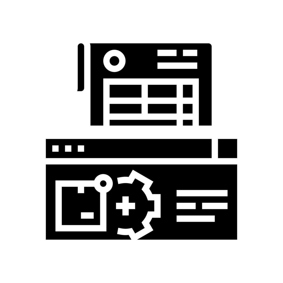 documentatie levering service glyph pictogram vectorillustratie vector