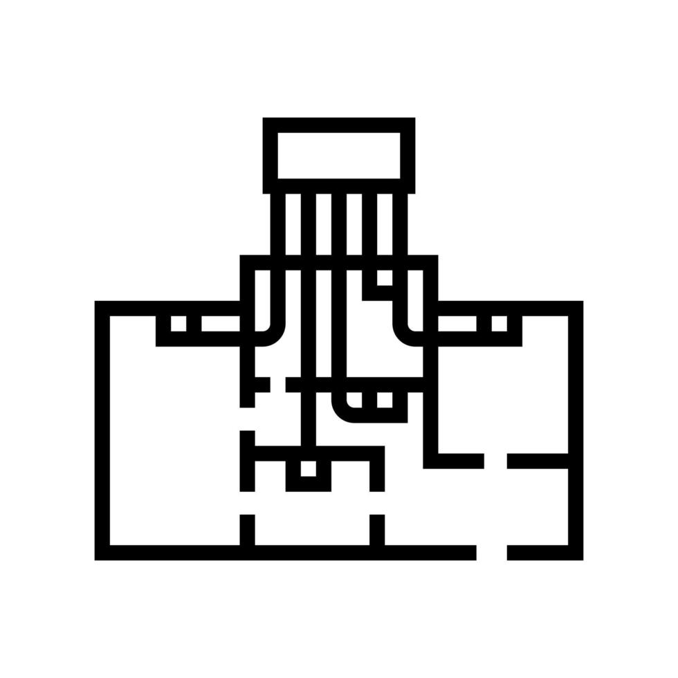 gezoneerd verwarming koelsystemen lijn pictogram vectorillustratie vector