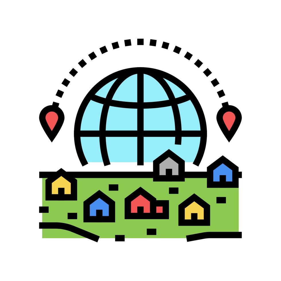 dorp toerisme kleur pictogram vectorillustratie vector