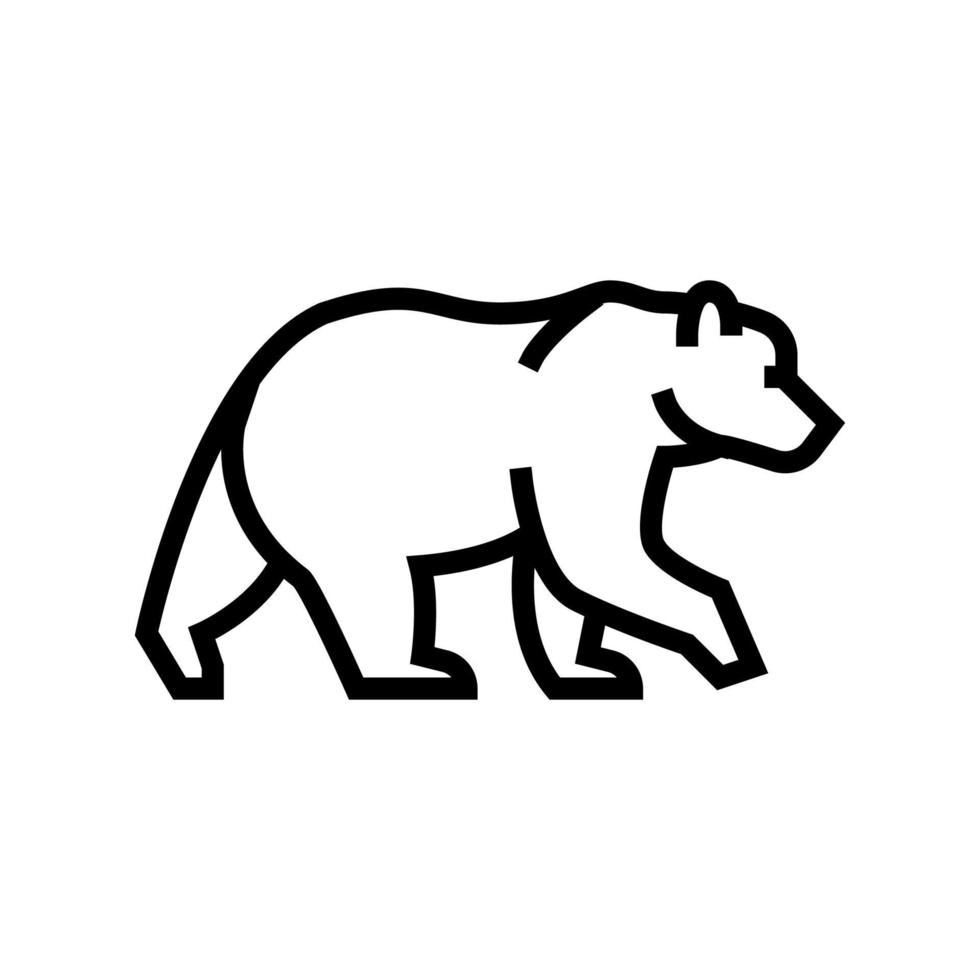 beer dier in dierentuin lijn pictogram vectorillustratie vector