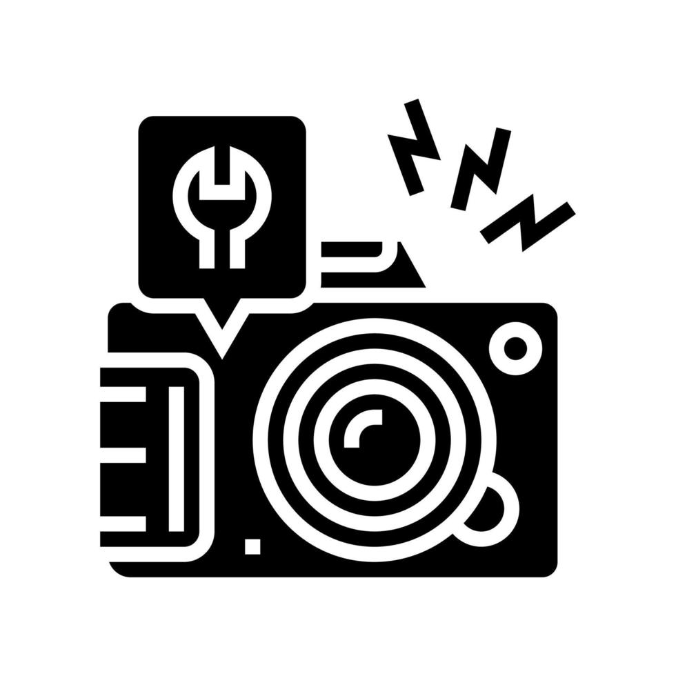 fotocamera reparatie glyph pictogram vectorillustratie vector