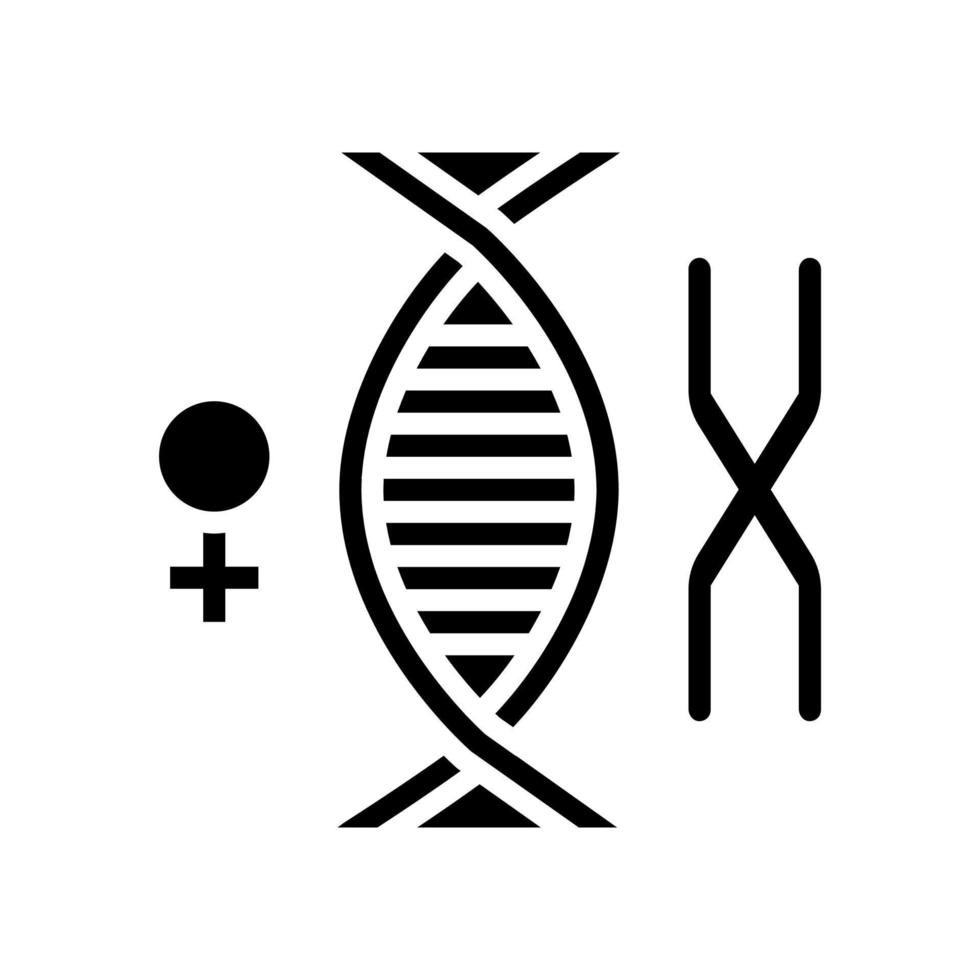 vrouwelijke chromosoom genetische glyph pictogram vectorillustratie vector