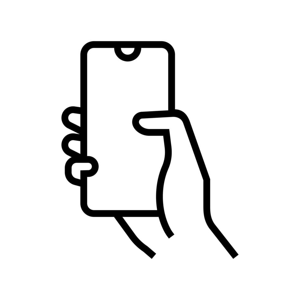 vinger vegen op telefoon scherm lijn pictogram vectorillustratie vector