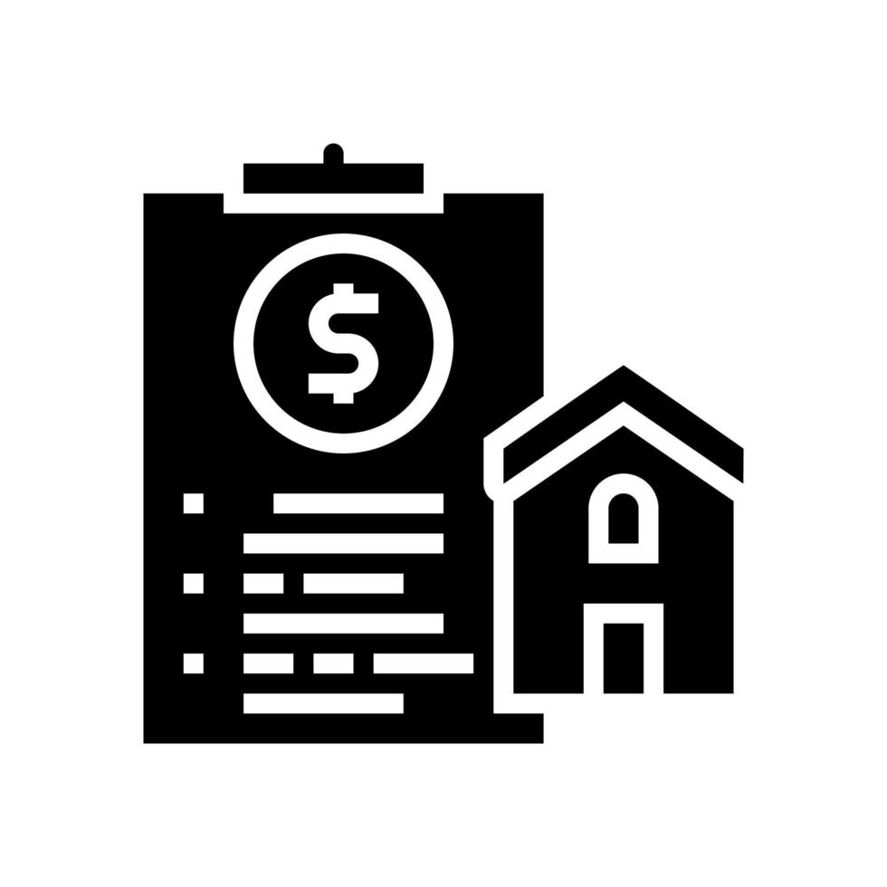 huis kopen contract glyph pictogram vectorillustratie vector