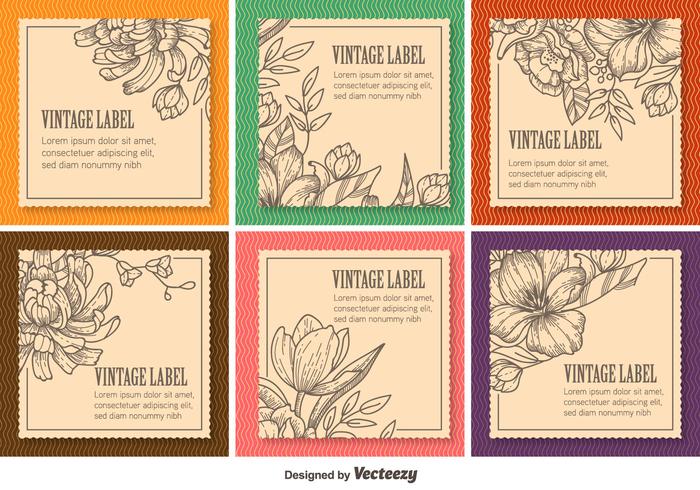 Bloemen Vintage Etiketten vector