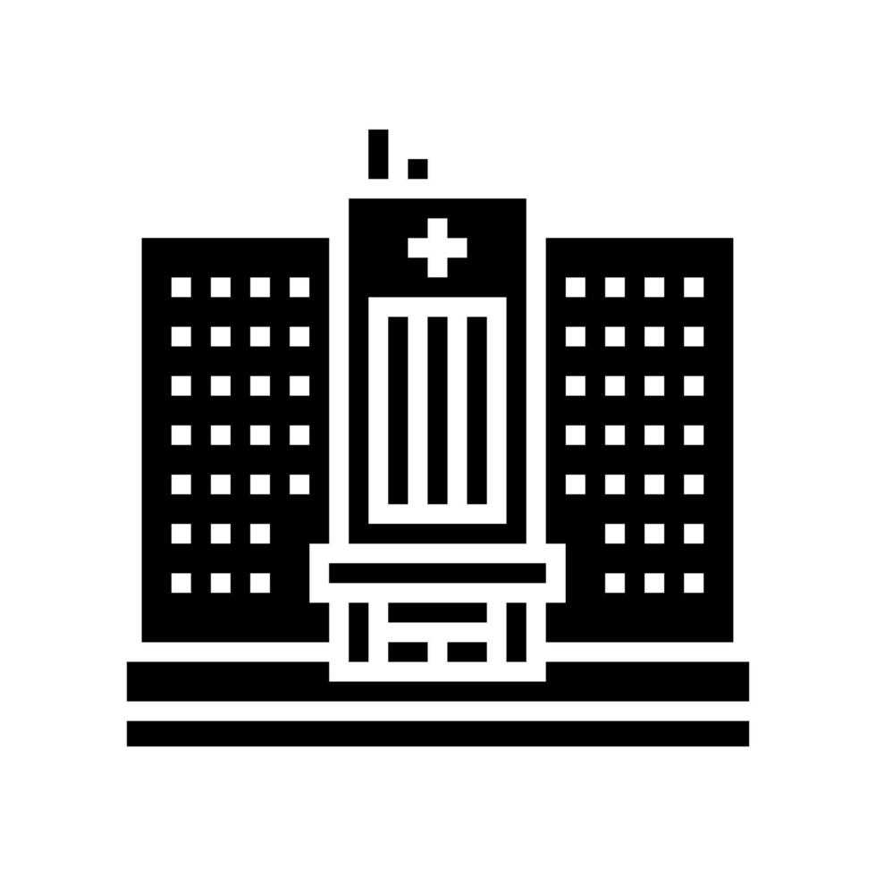 ziekenhuis gebouw glyph pictogram vectorillustratie vector