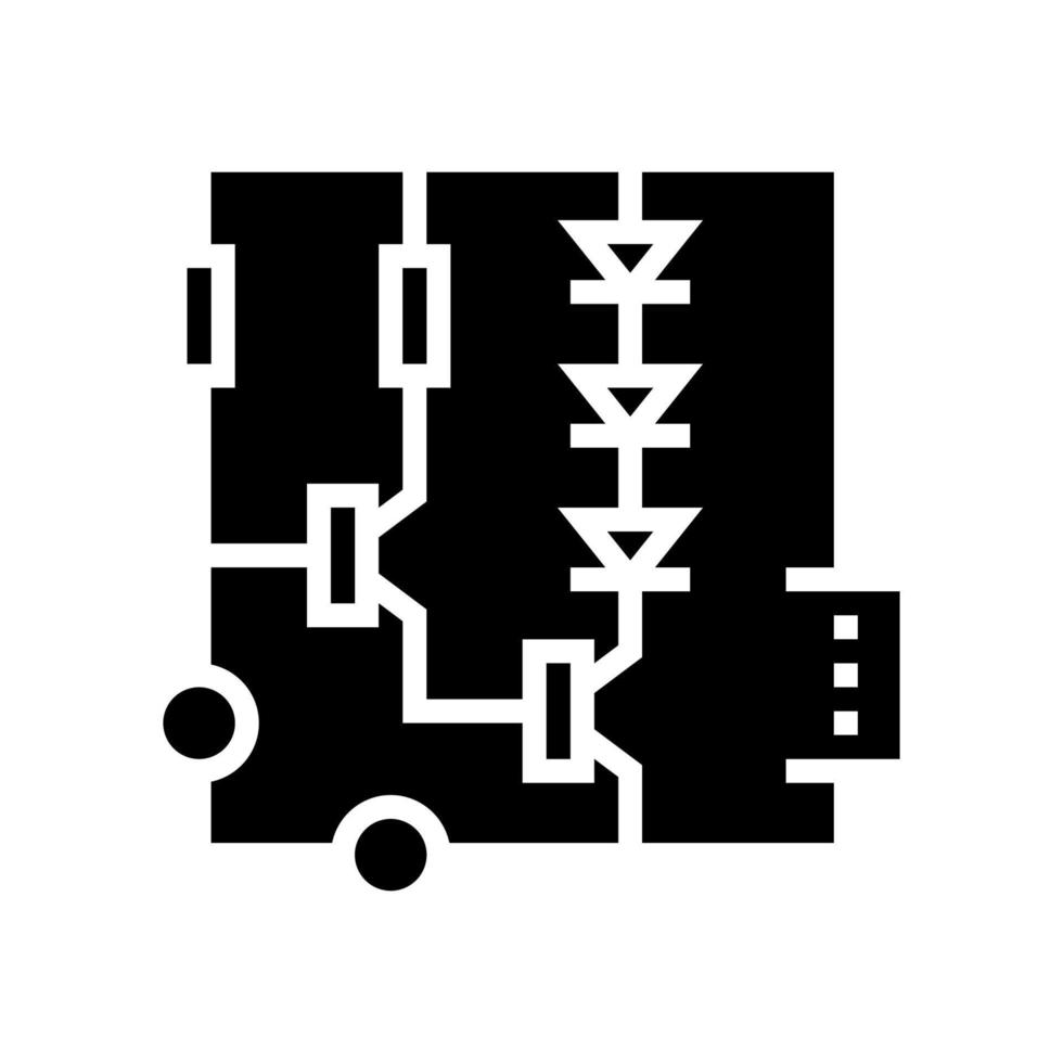 schakelschema glyph pictogram vectorillustratie vector