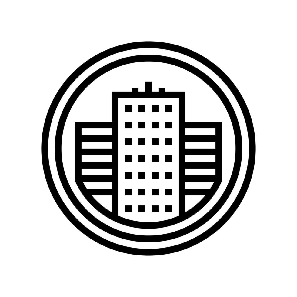 stad zakencentrum teken lijn pictogram vectorillustratie vector