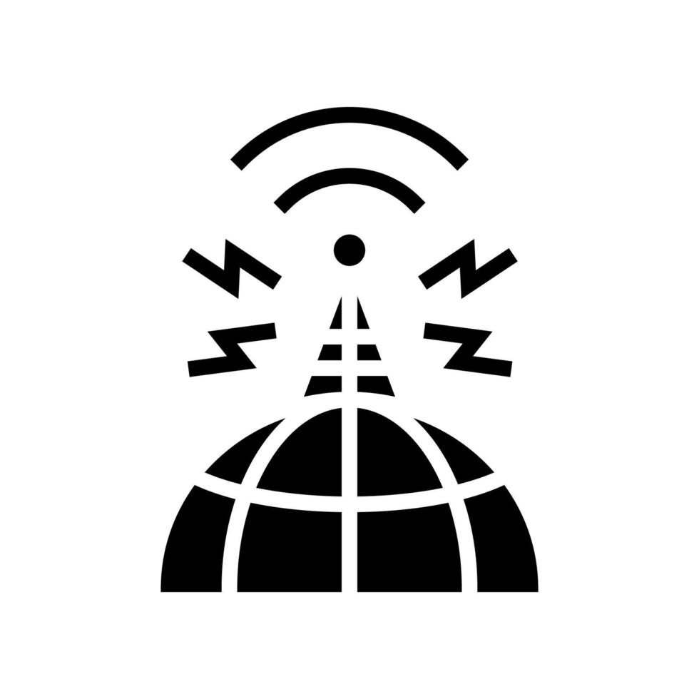 wereld omroep nieuws antenne glyph pictogram vectorillustratie vector