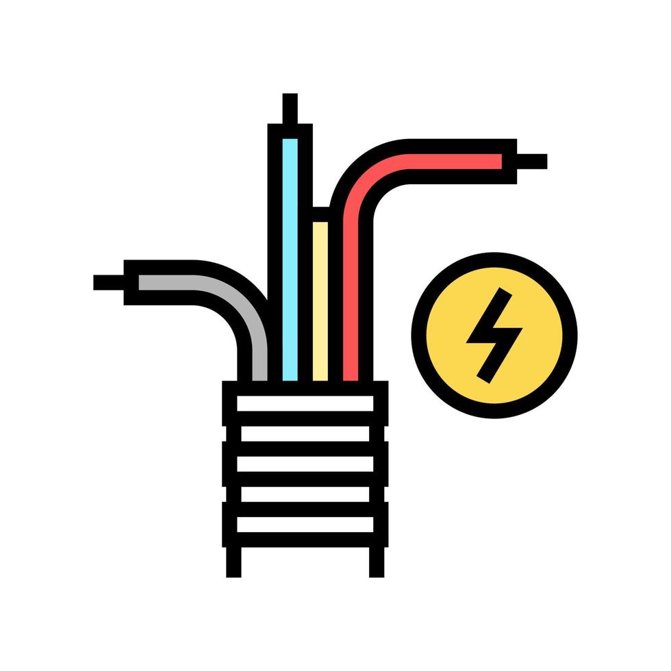 elektriciteitskabel kleur pictogram vectorillustratie vector