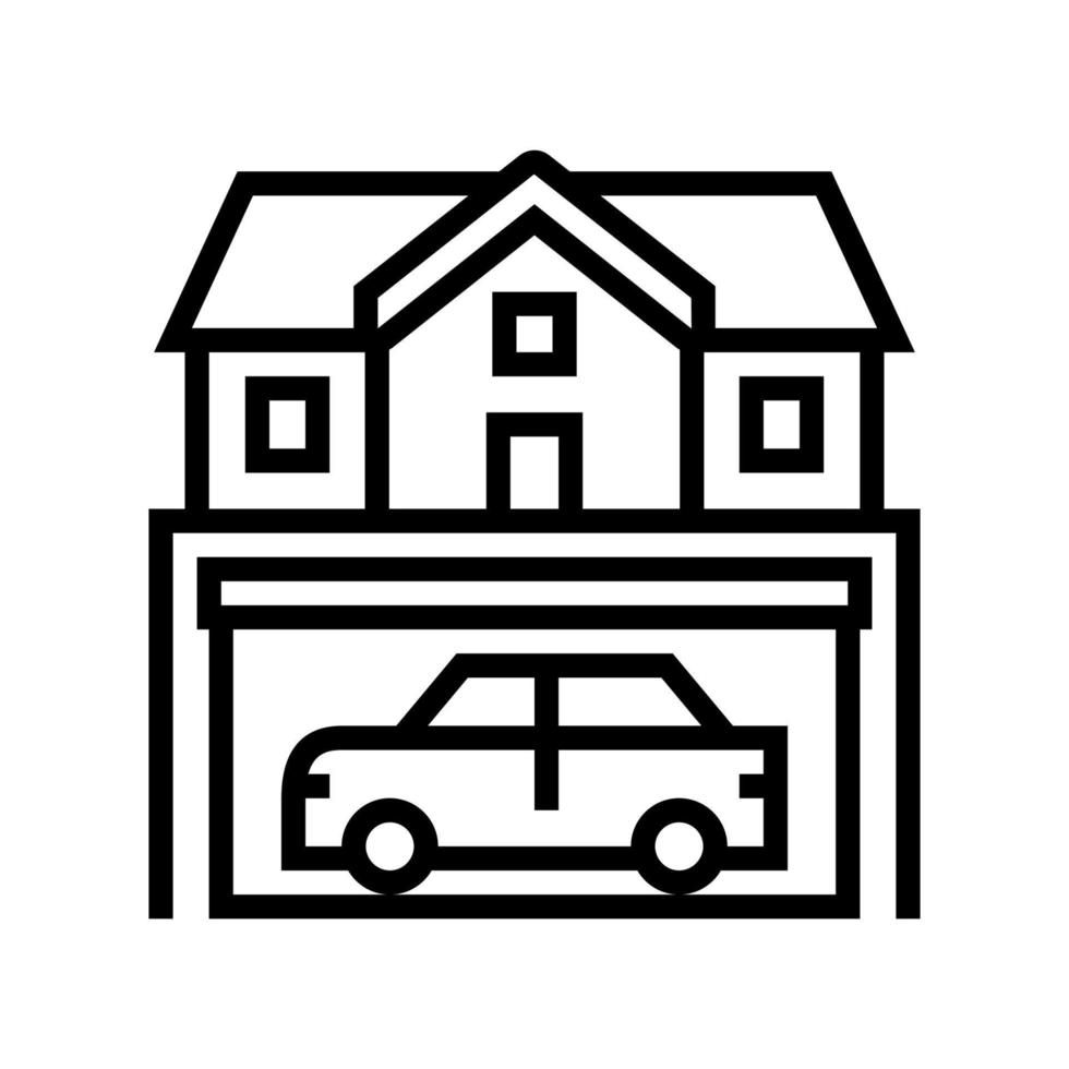 huis parkeren lijn pictogram vectorillustratie vector