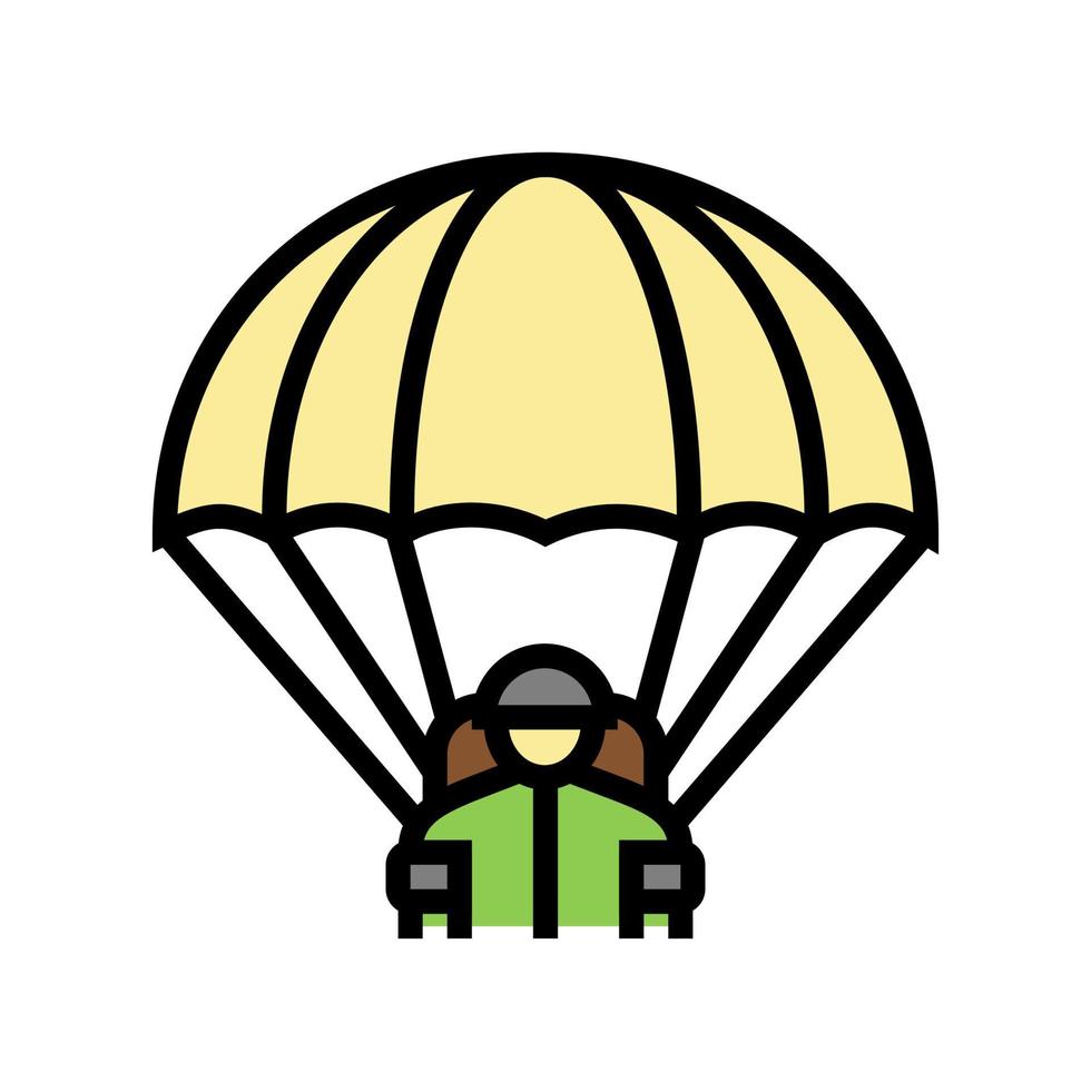 parachute soldaat kleur pictogram vectorillustratie vector