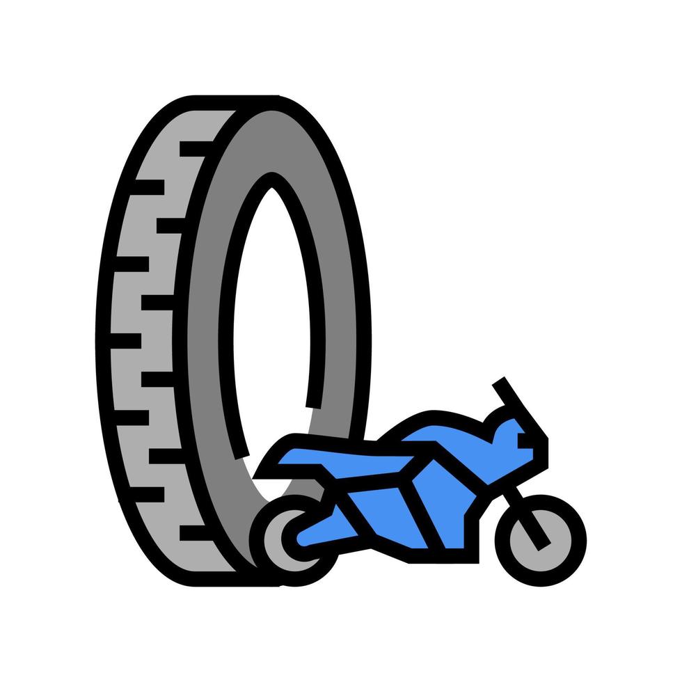 motorfiets banden kleur pictogram vectorillustratie vector