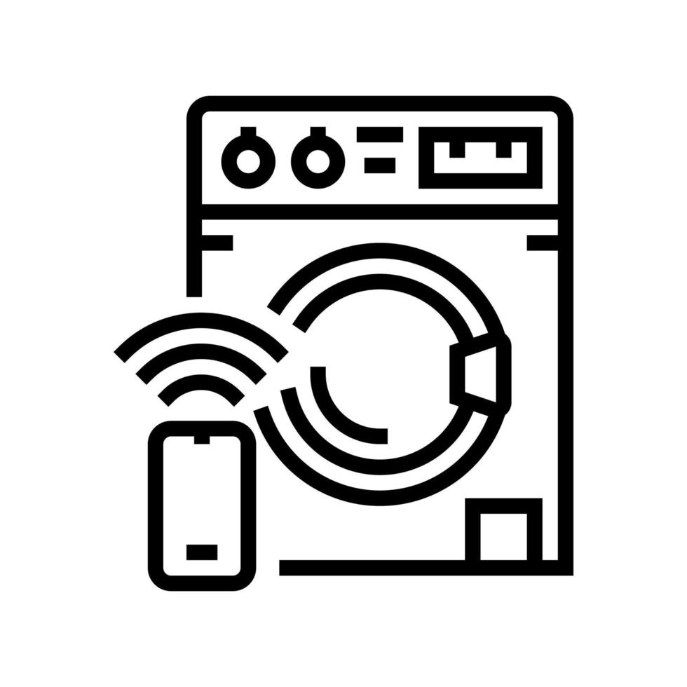 wasmachine afstandsbediening lijn pictogram vectorillustratie vector