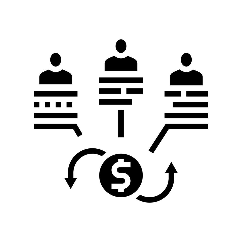 aandeelhouders bedrijf aandeel en zakelijke glyph pictogram vectorillustratie vector