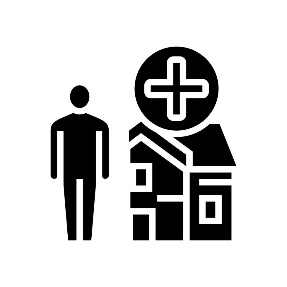 mens en huis te huur glyph pictogram vectorillustratie vector