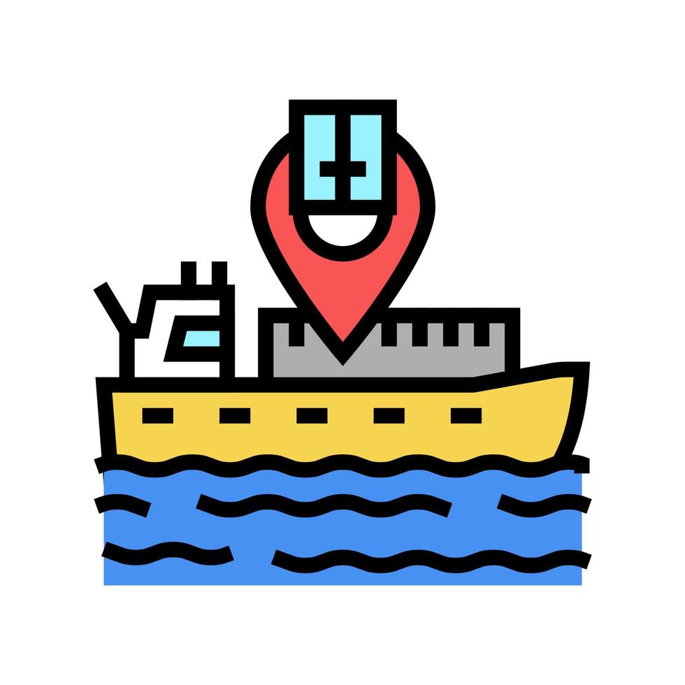 schip locatie kleur pictogram vectorillustratie vector