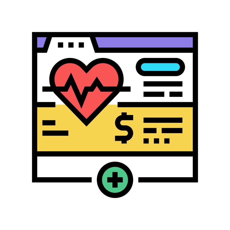 gezondheid website abonnement kleur pictogram vectorillustratie vector
