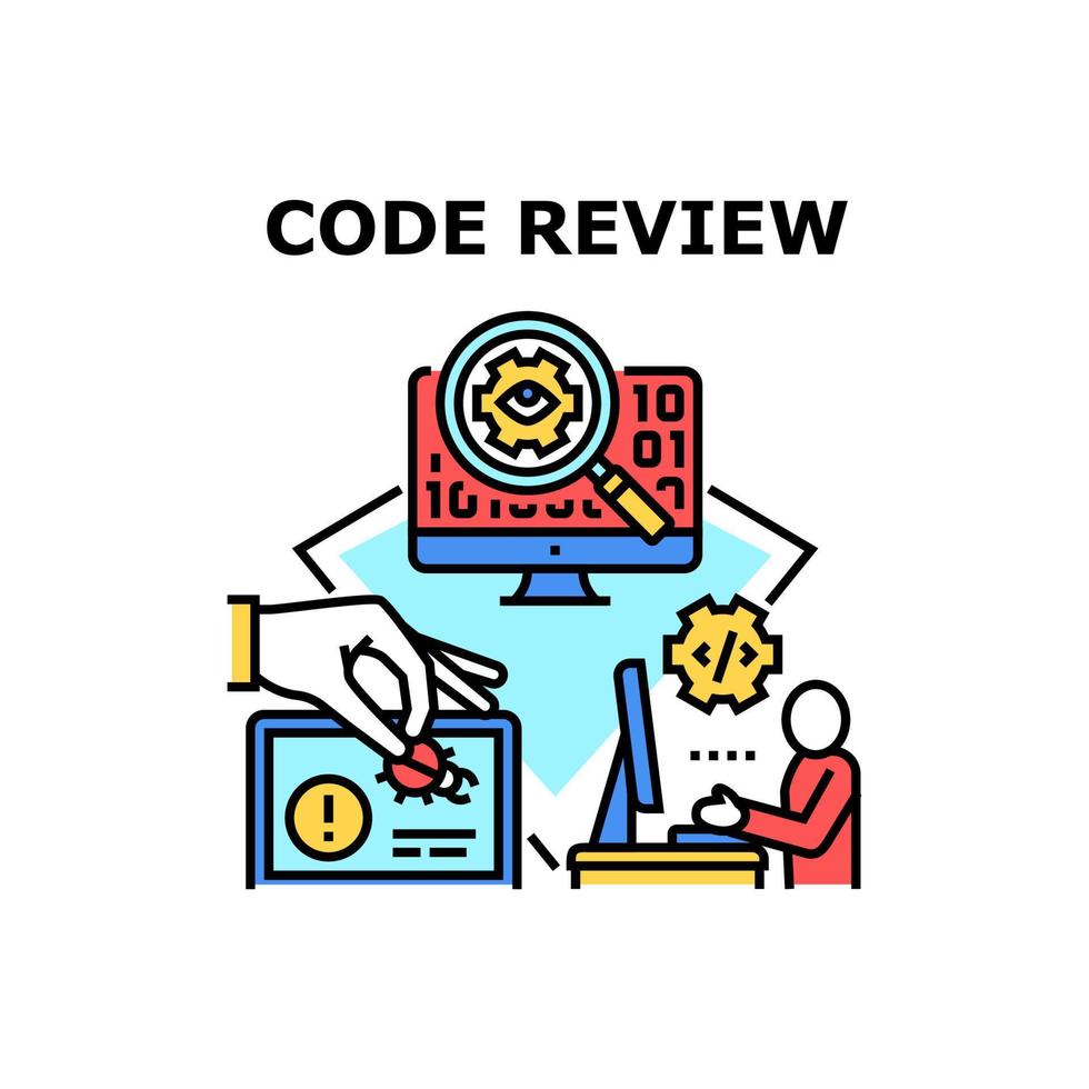 code review vector concept kleur illustratie