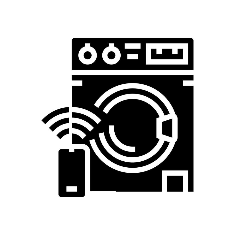 wasmachine afstandsbediening glyph pictogram vectorillustratie vector