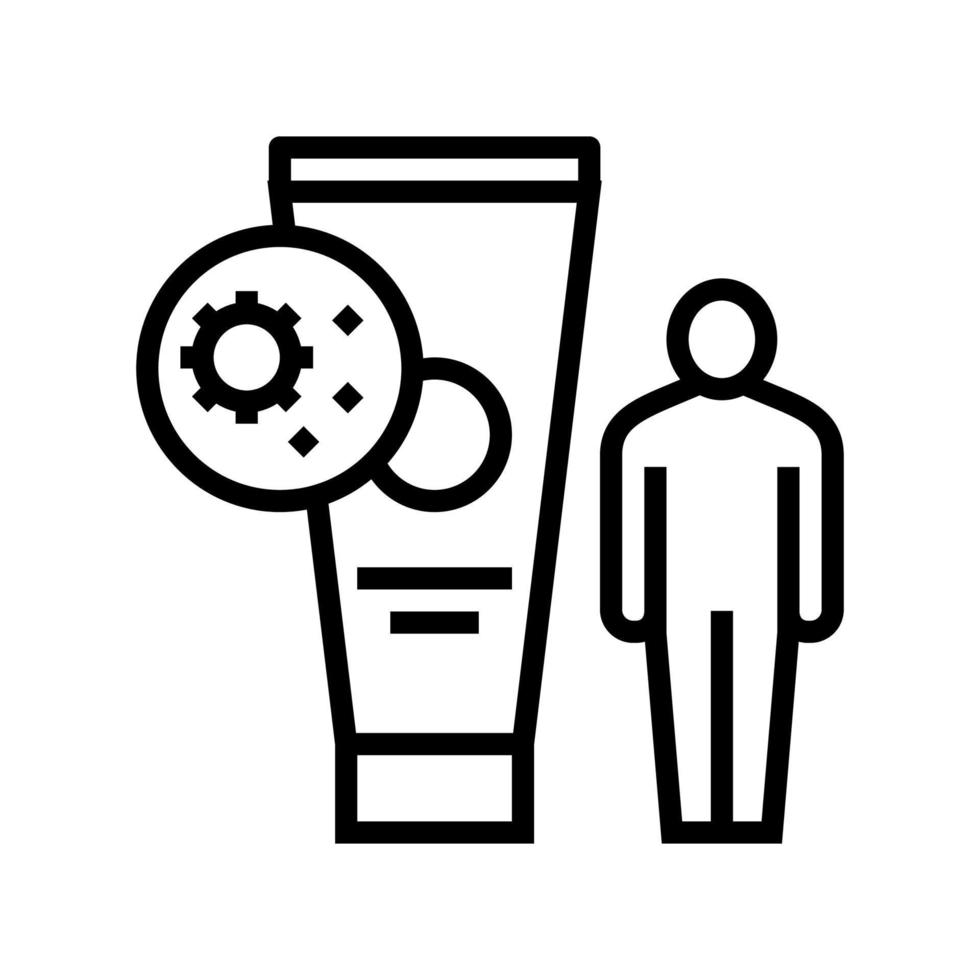 crème menselijke bescherming lijn pictogram vectorillustratie vector