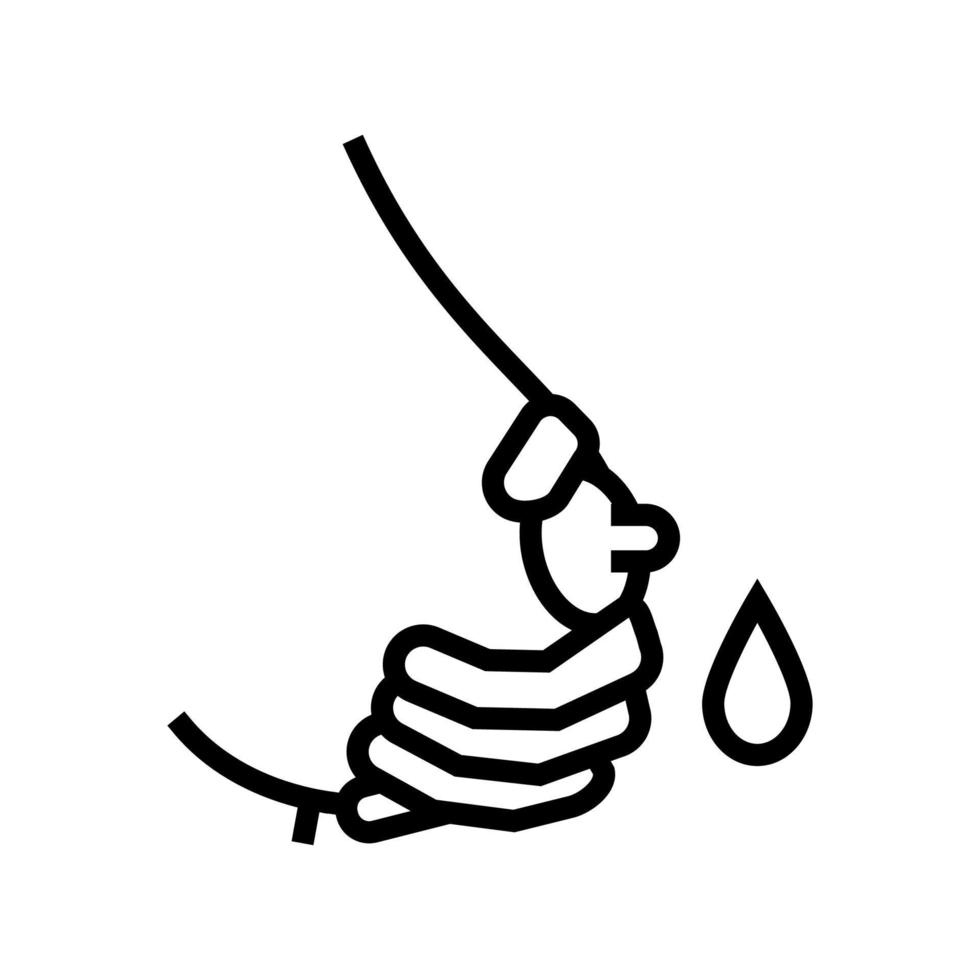 melk pompen met handlijn pictogram vectorillustratie vector