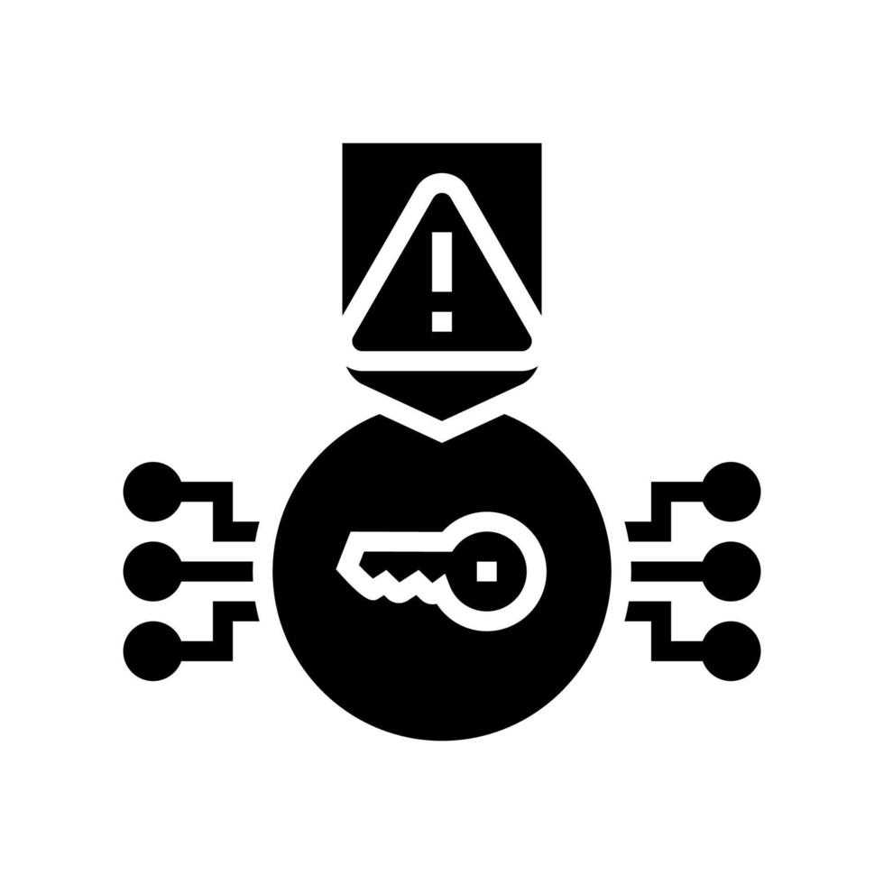 elektronische sleutel voor het beschermen van digitale informatie glyph pictogram vectorillustratie vector