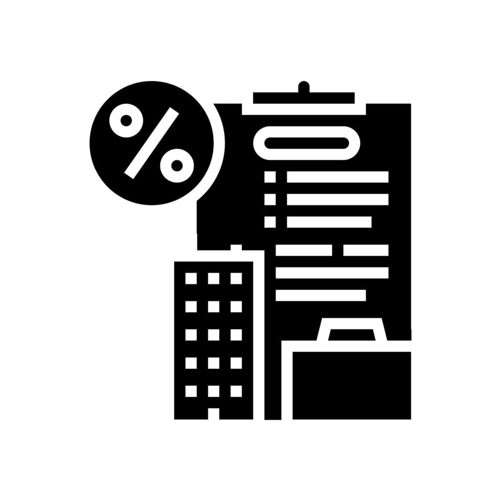 open eigen bedrijf lening glyph pictogram vectorillustratie vector