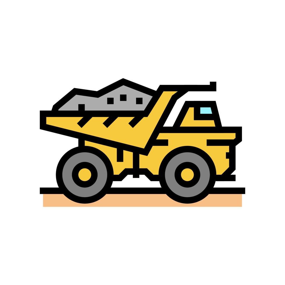 dump truck steen vervoer kleur pictogram vectorillustratie vector