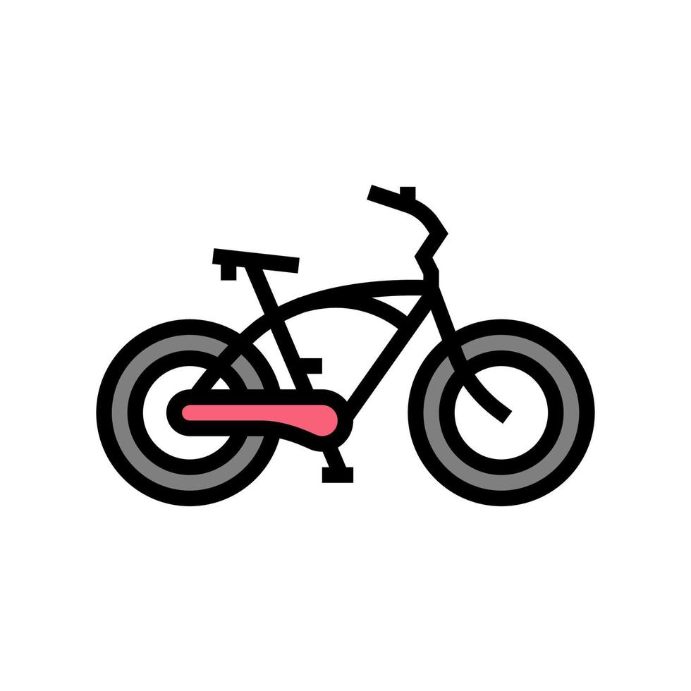 cruiser fiets kleur pictogram vectorillustratie vector