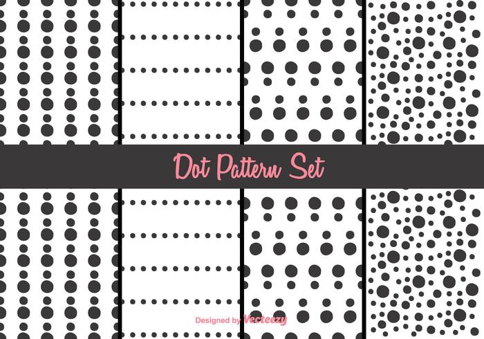 Zwart-wit Dot Pattern Vector Set