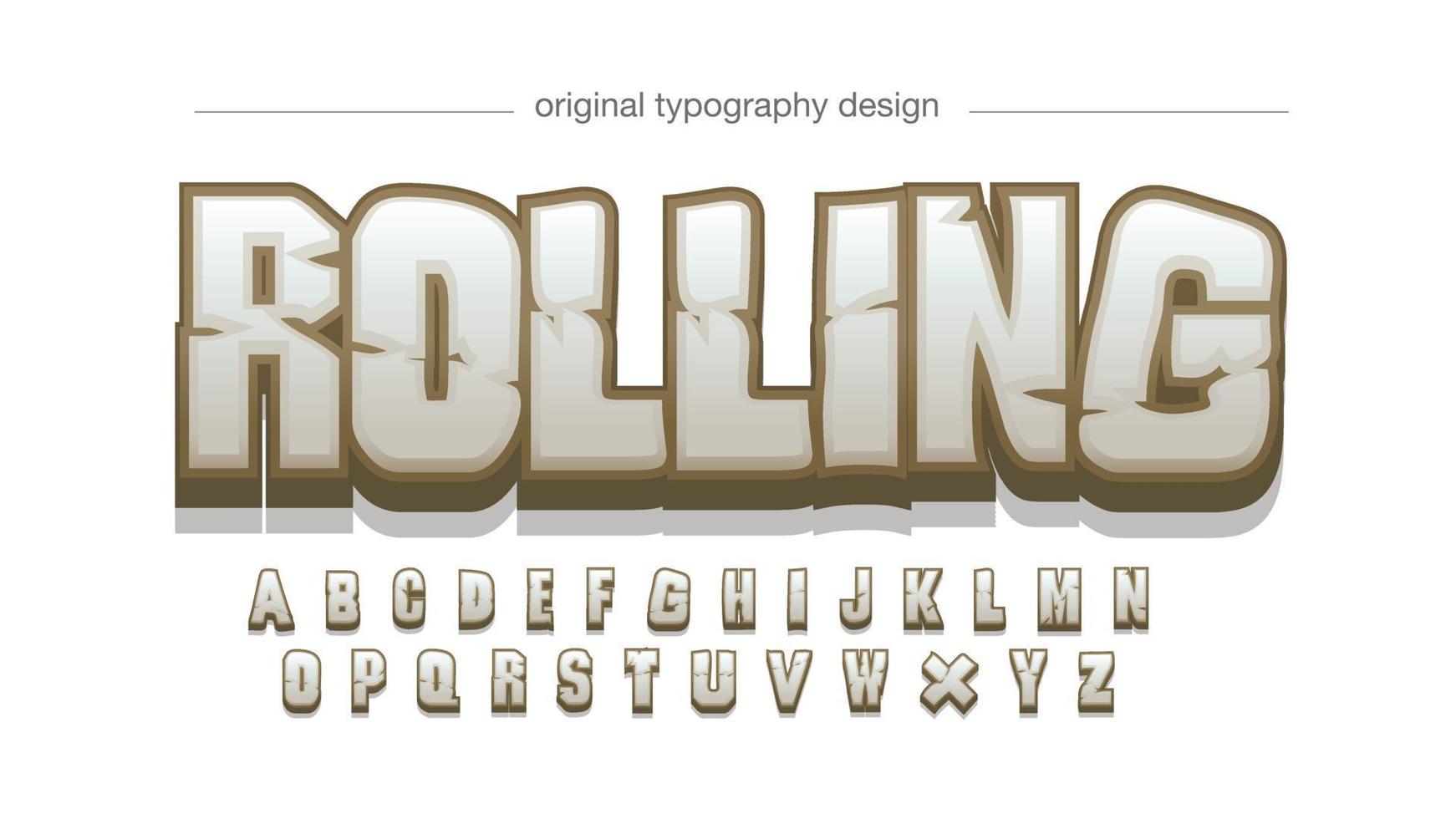 bruine en grijze steenpatroon cartoon typografie vector