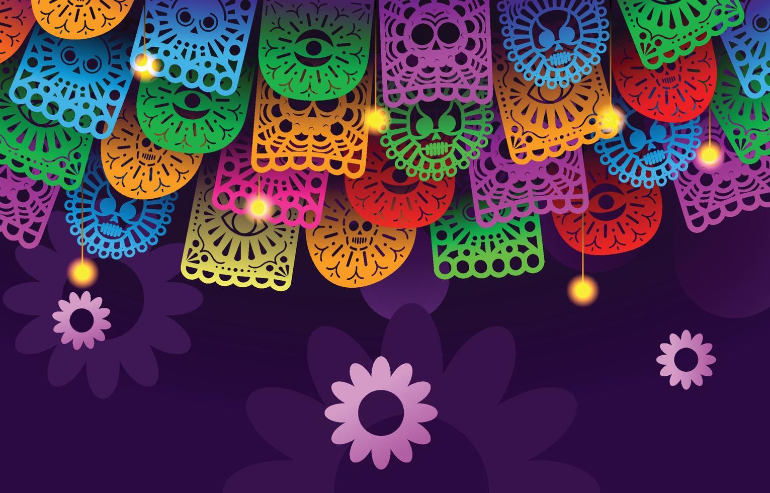 papel picado decoratie vector