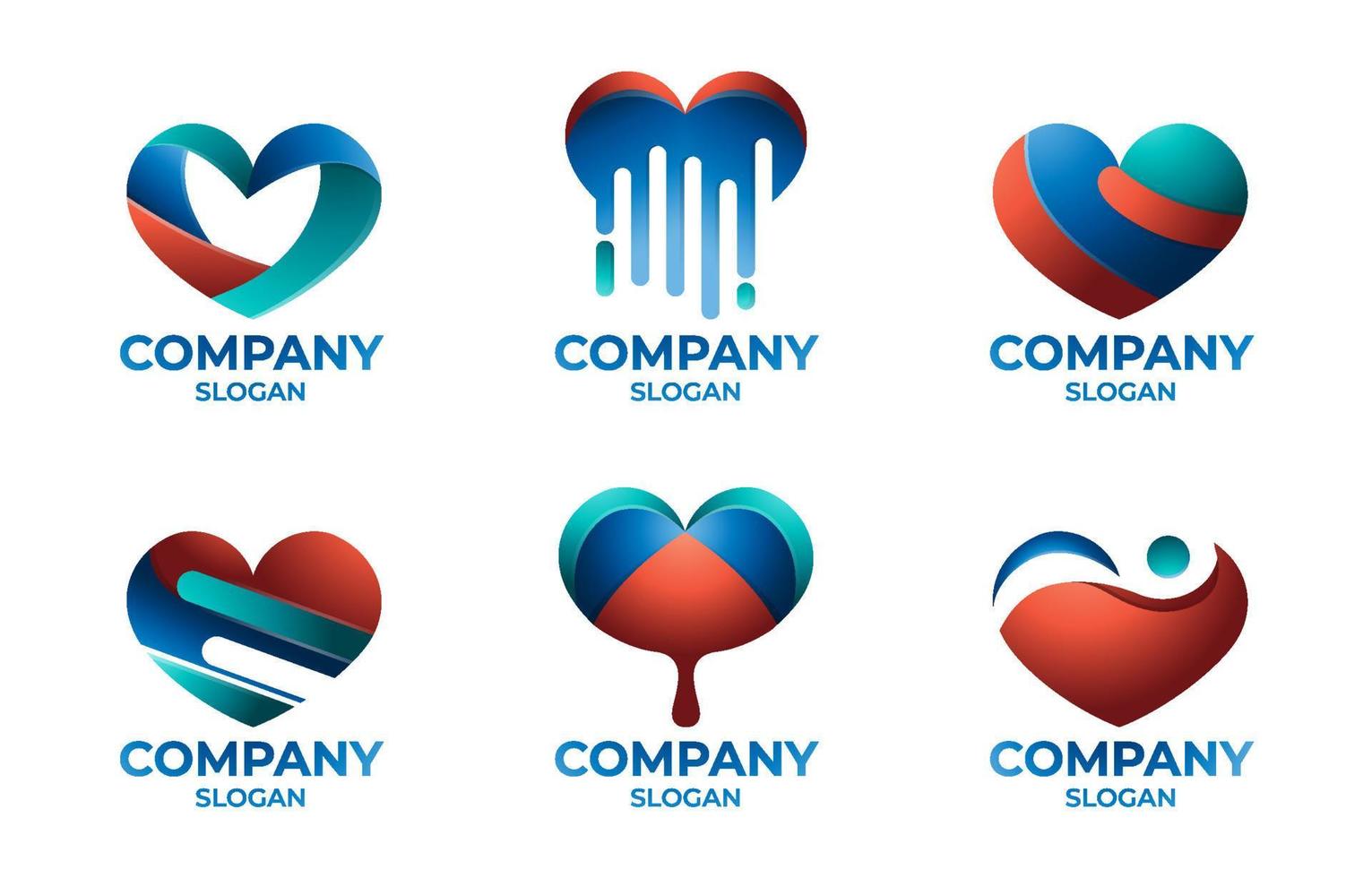 hart logo set vector