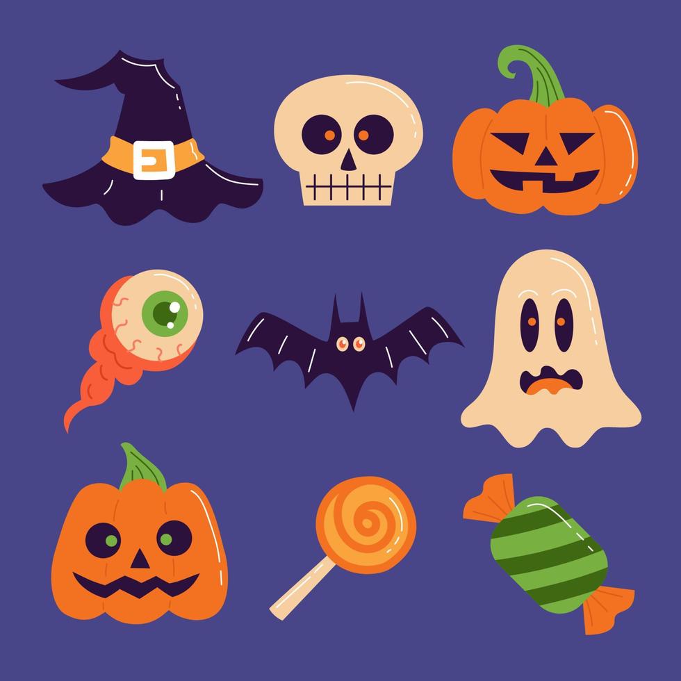 Halloween trick or treat-pictogrammen vector