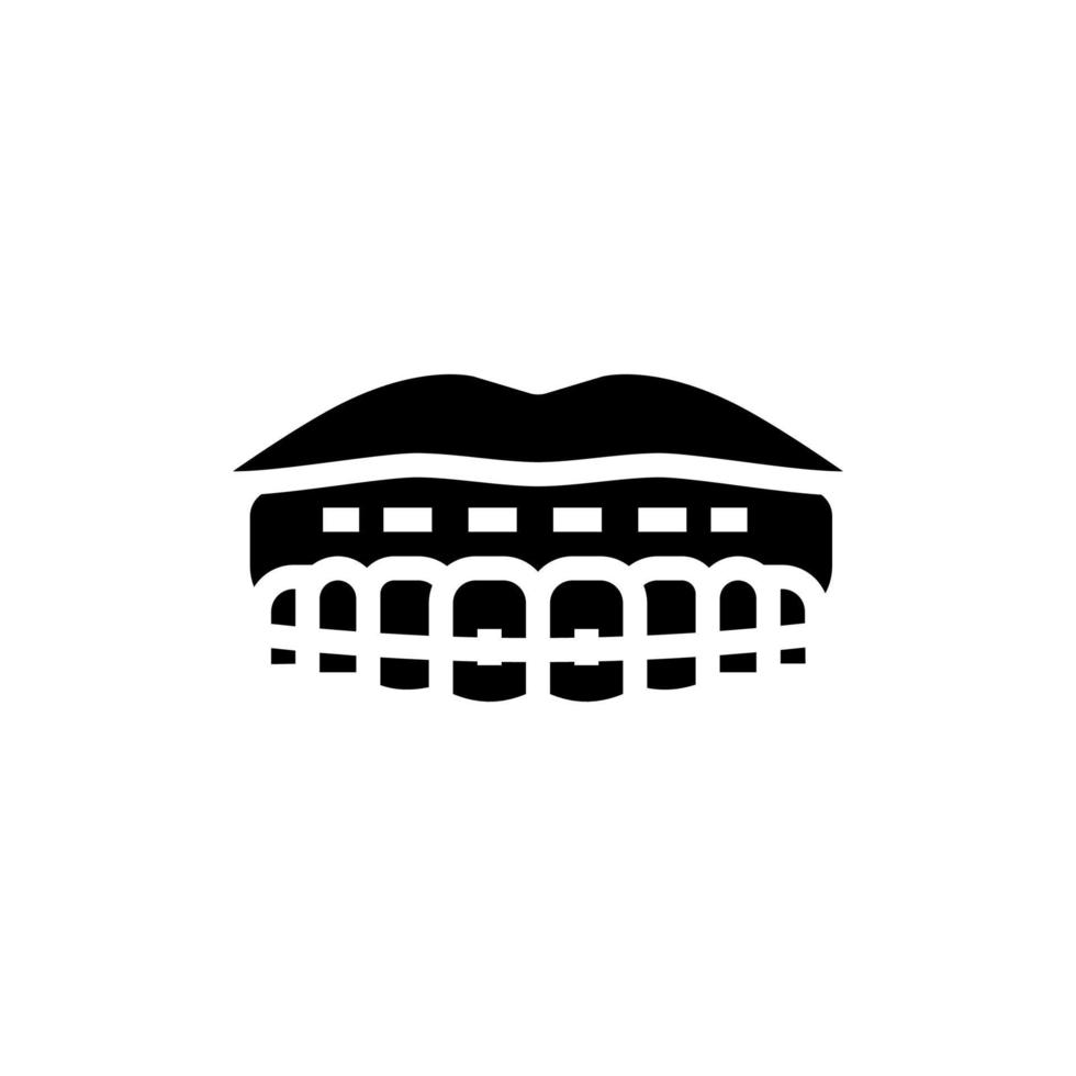 vasthouden aan lippen tand accolades glyph pictogram vectorillustratie vector