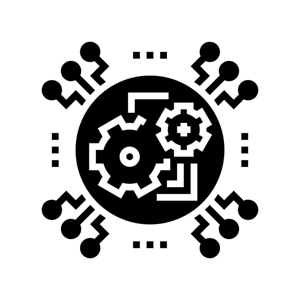 technologie systeem glyph pictogram vectorillustratie vector
