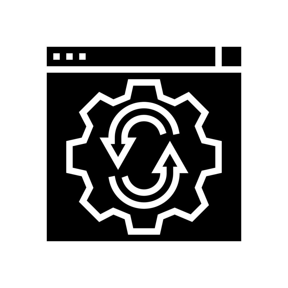 website optimaliseren glyph pictogram vectorillustratie vector