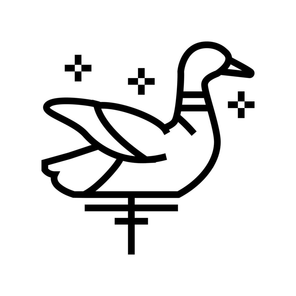 gevulde lokvogel voor eend lijn pictogram vectorillustratie vector