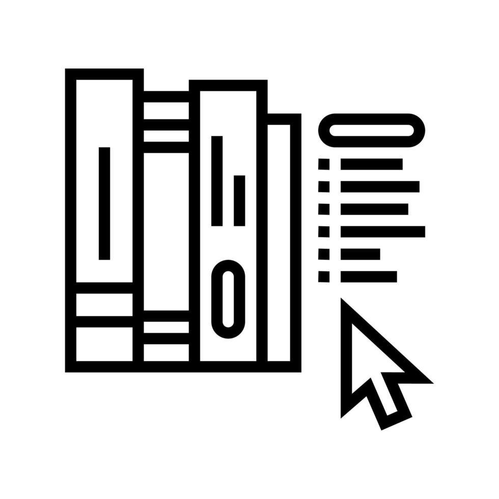 online bibliotheek lijn pictogram vectorillustratie vector
