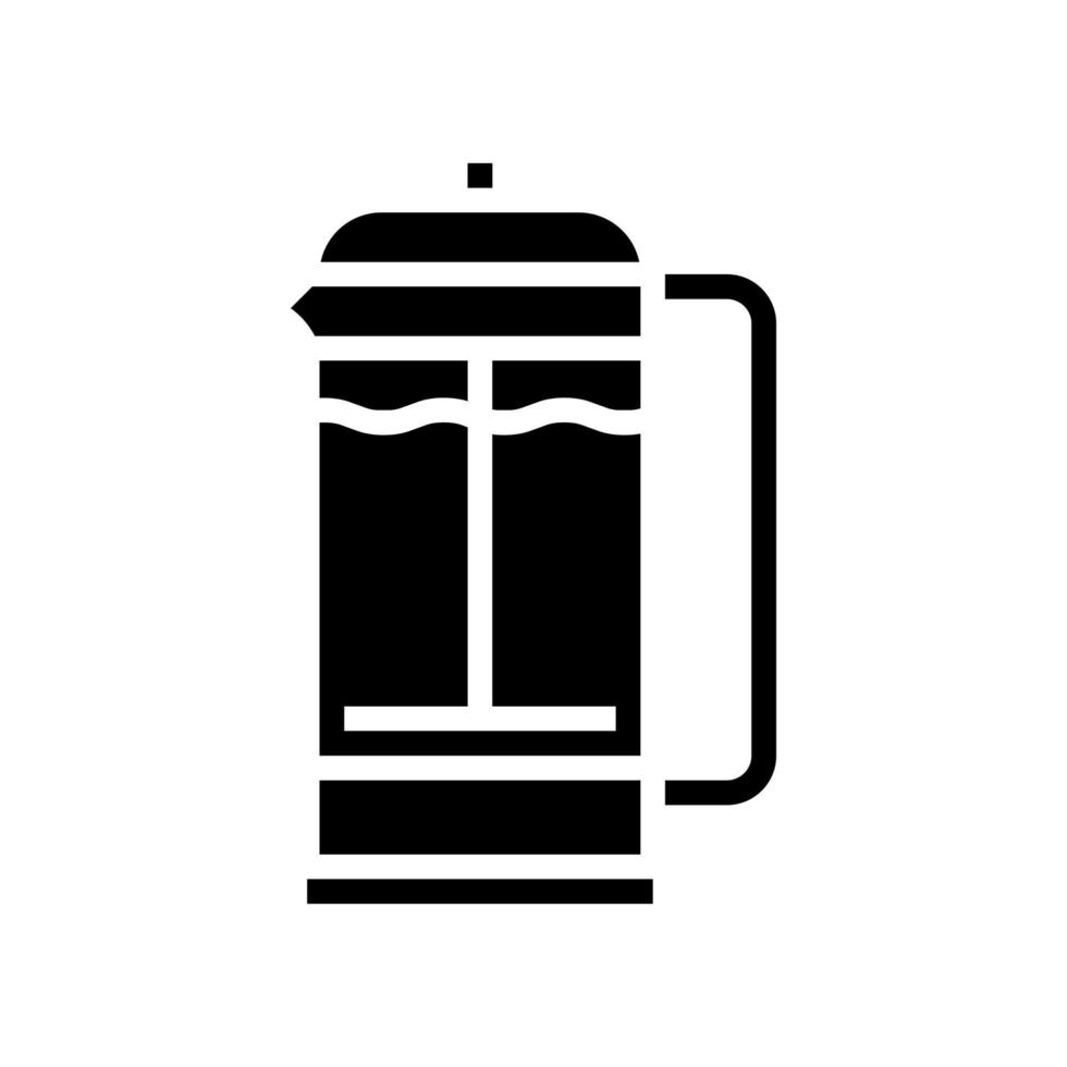 handmatige pers koffie gereedschap glyph pictogram vectorillustratie vector