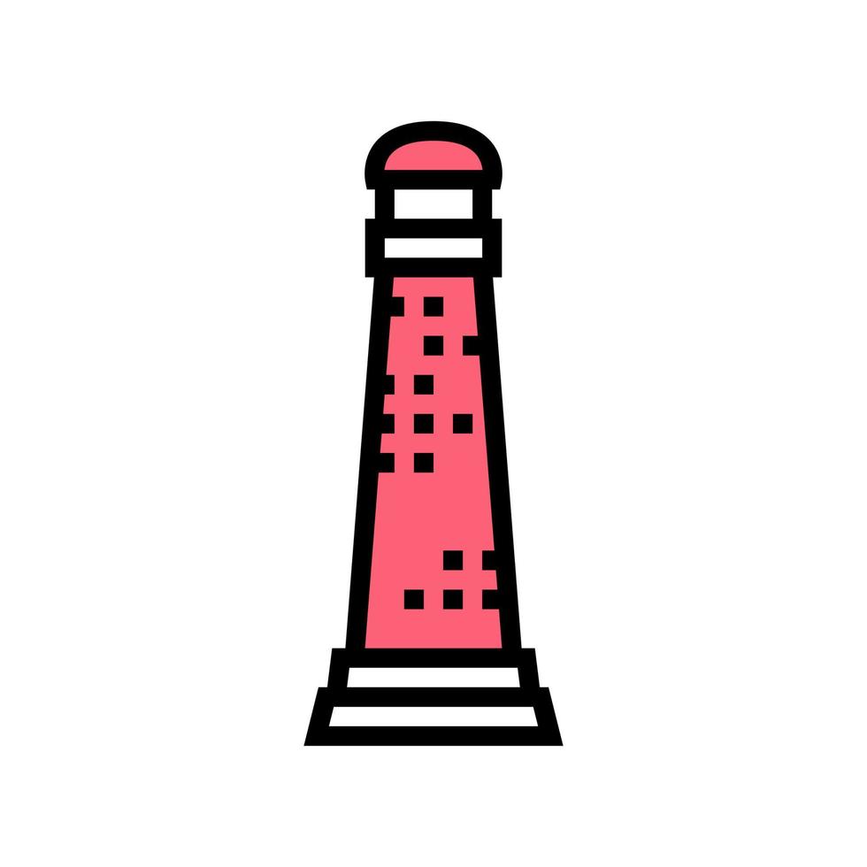 vuurtoren kustlijn gebouw kleur pictogram vectorillustratie vector