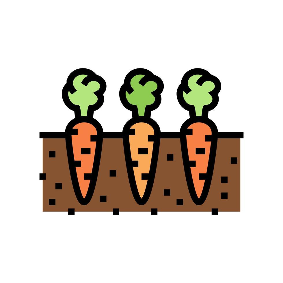 tuin met groeiende wortel kleur pictogram vectorillustratie vector