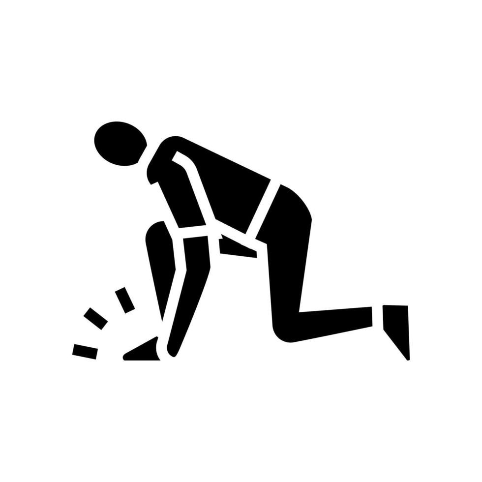 menselijk been pijn jicht symptoom glyph pictogram vectorillustratie vector